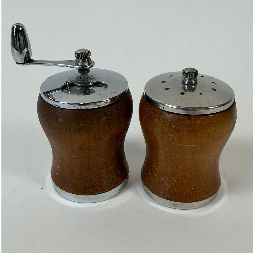 Vintage George S Thompson Salt and Pepper Grinder Mill Set